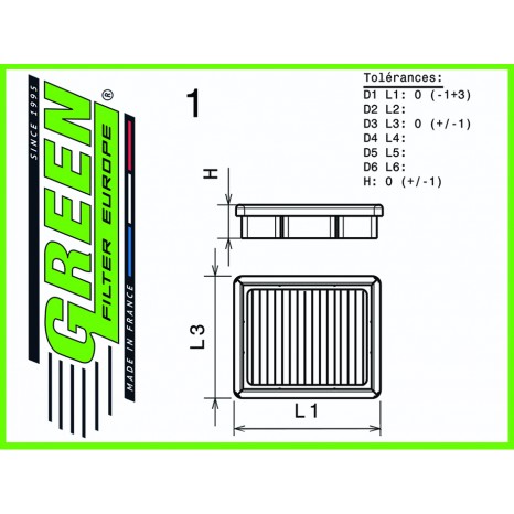 Filtre à air GREEN - FORD - SCORPIO/GRANADA - 2
